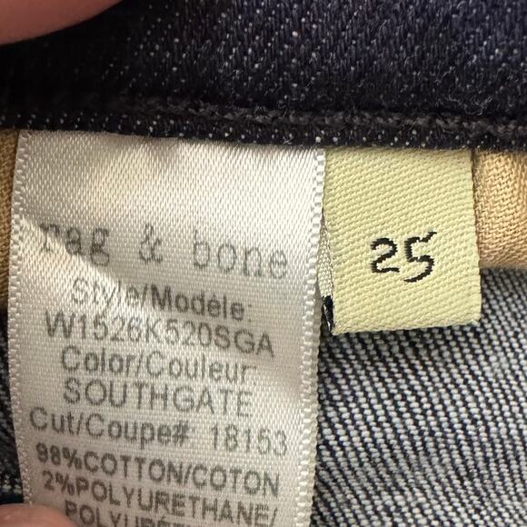 Rag & Bone Ankle Skinny in Southgate Jean Size 25 Altered Length Inseam 21" - Picture 5 of 11